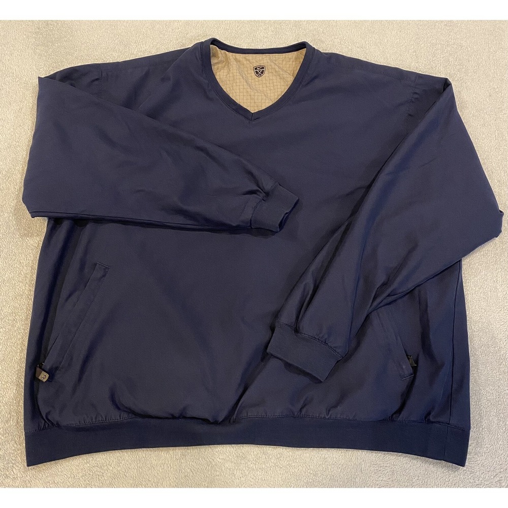 Men's Vintage 2000's Nike Golf Navy Blue Windbreaker Pullover Jacket XL Tiger